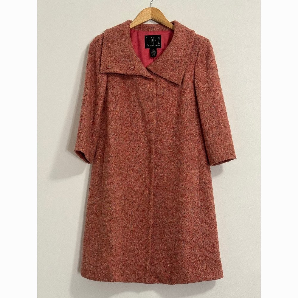 ** SOLD** INC International Concepts | Pink Confetti Dot Tweed Peacoat | Size 2